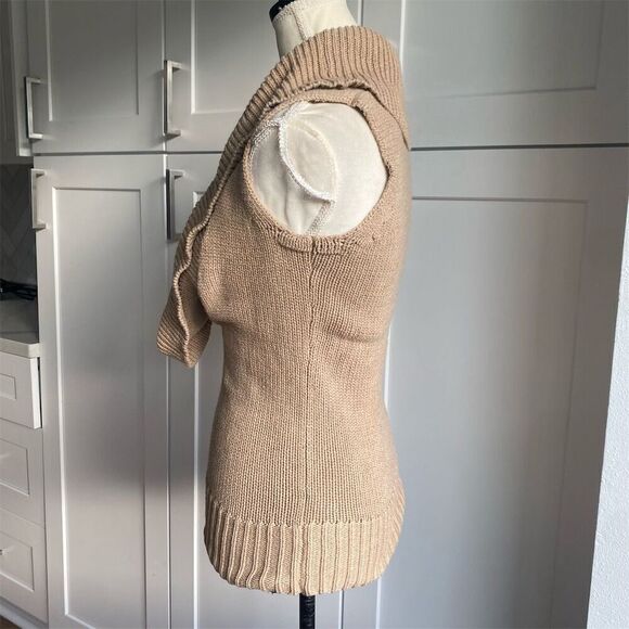 Vintage Old Navy Women's XS Tan Cowl Neck Sleeveless Pullover Sweater - Picture 2 of 5